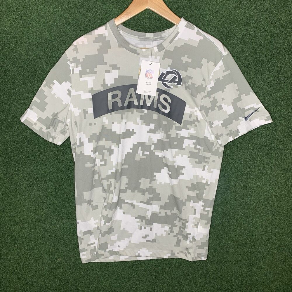 Sz M Nike Los Angeles Rams Salute To Service T-shirt Men's Arctic Camo